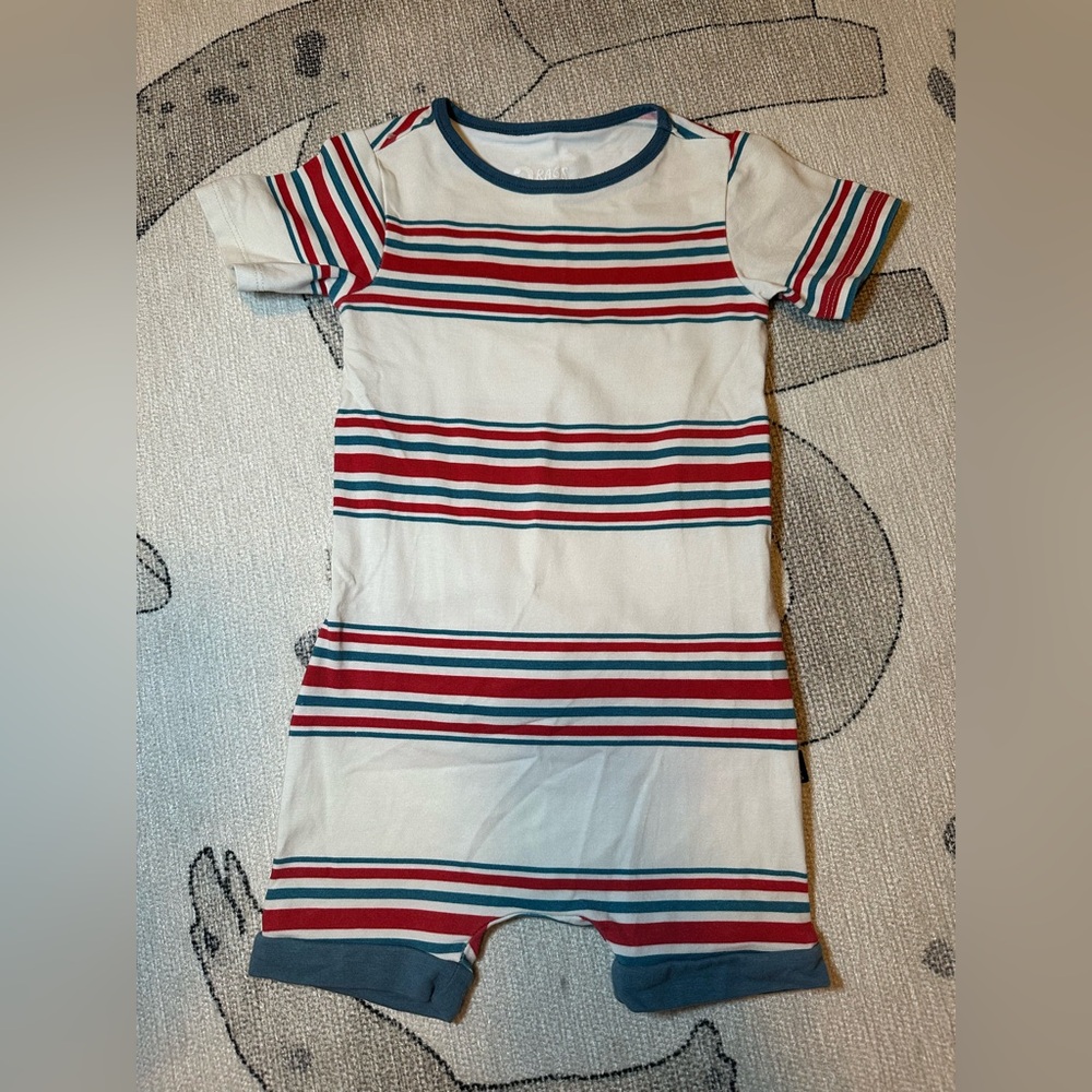 Striped Short Sleeve Baby Romper